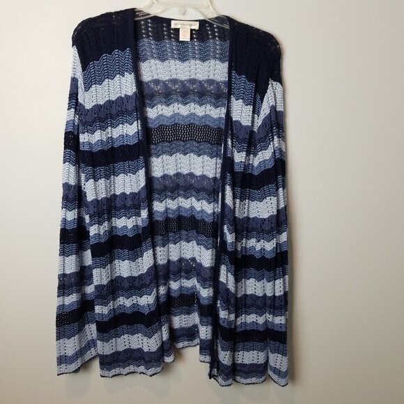 Christopher & Bank blue stripe  open front cardiga - Picture 1 of 7